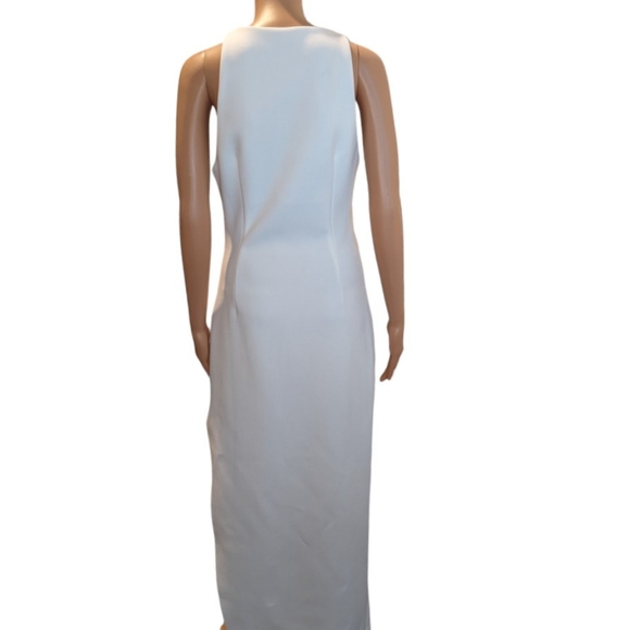 MISHA IDA ruched asymmetric midi dress, size 8 in ivory - Picture 3 of 16